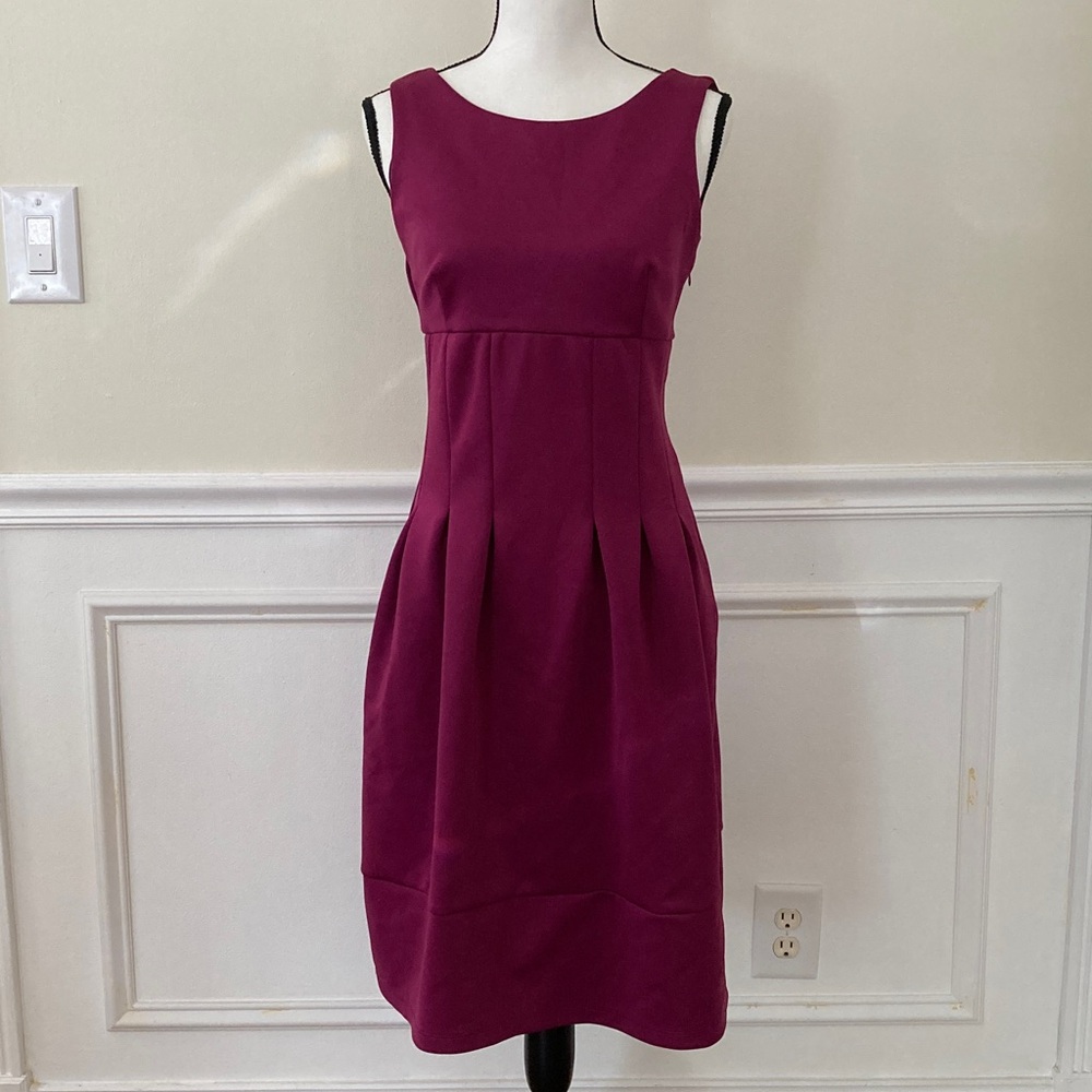 Enfocus Studio Sleeveless Magenta Midi Dress
